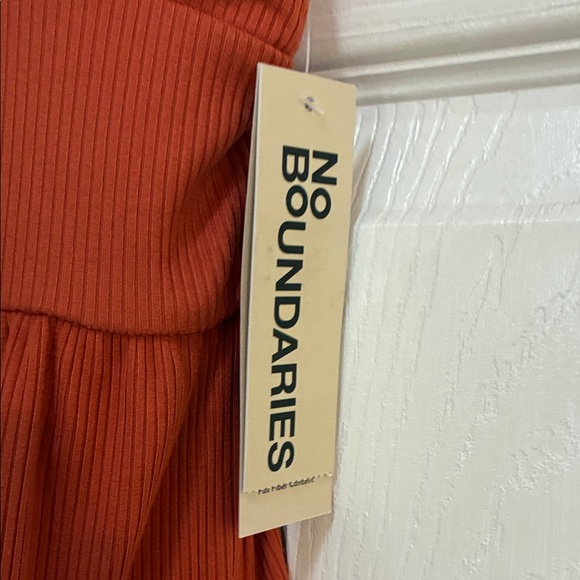 No Boundaries Rust Orange Tiered Spaghetti-Strap Mini Dress - Picture 4 of 5